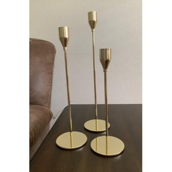 New Candle Holders Set of 3 for Taper Candles, Decorative Candlestick Holder - Picture 1 of 2